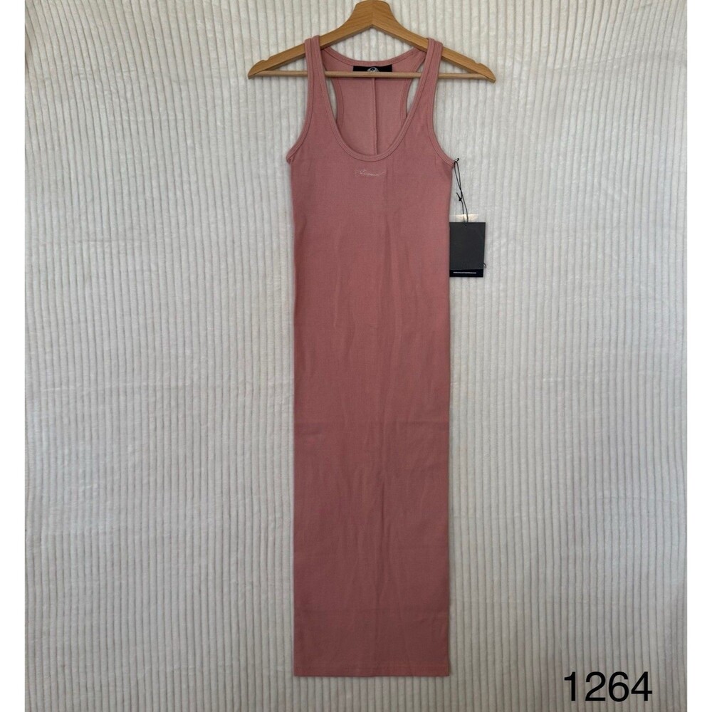 NWT Civil Regime No Tomorrow Dress Womens Dusty Rose Racerback Maxi Bodycon Sz S